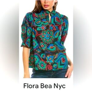 Flora Bea ruffled neck top